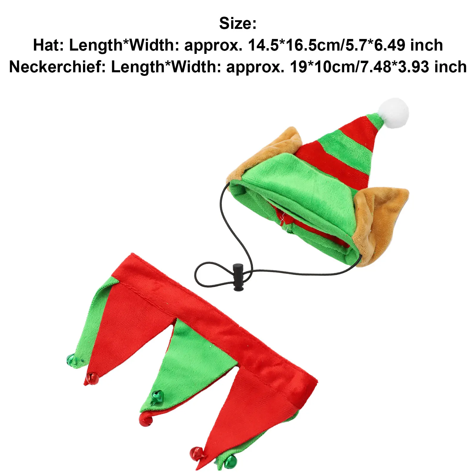 Christmas Dogs Cats Clothes Puppy Pet New Year’s Eve Costumes Adjustable Strap Elf Hat Bell Neckerchief Scarf Stage Show Outfit