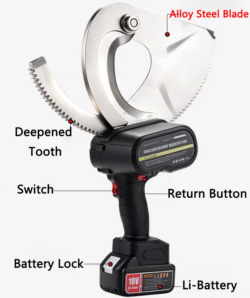 Electric Ratchet Shear Cable Cutting Machine Copper Aluminum Armored Cable Cutter EMS-135L Cables Recycling Gear Scissors
