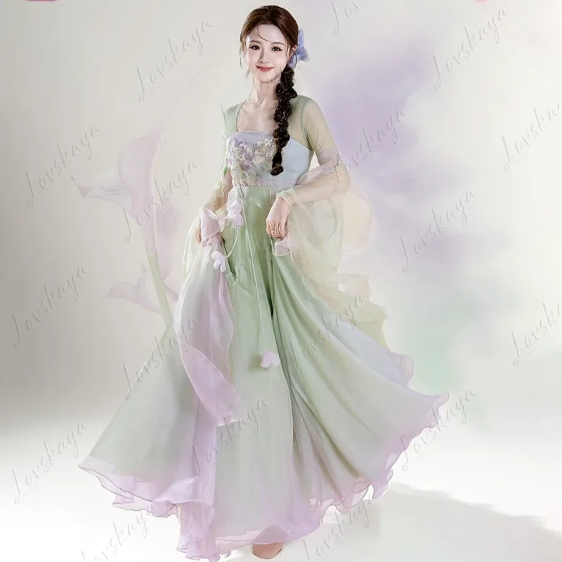 

Women's Ethereal Chinese Dance Performance Dress Classically Flowing Gradually Changing Costume for Stage & Performance