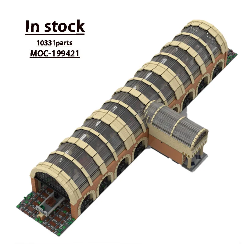

MOC-199421 City Street View Modular Railway Station Building Block Model 10331 Parts Boy Kids Birthday Building Blocks Toy Gift