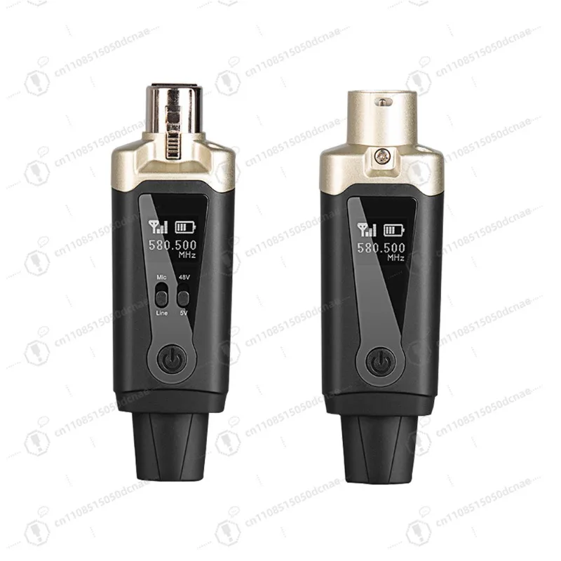 Wireless Microphone Transmitter Receiver Adapter for Dynamic Condenser Mic 5V 48V Conference Instrument