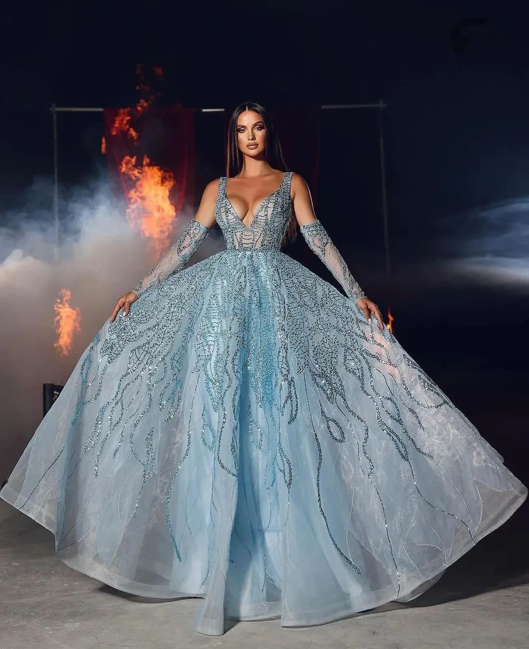 

Exquisite Sequins Beading Mermaid Prom Dresses Spaghetti Straps Illusion Evening Gowns Custom Made Robe De Soirée