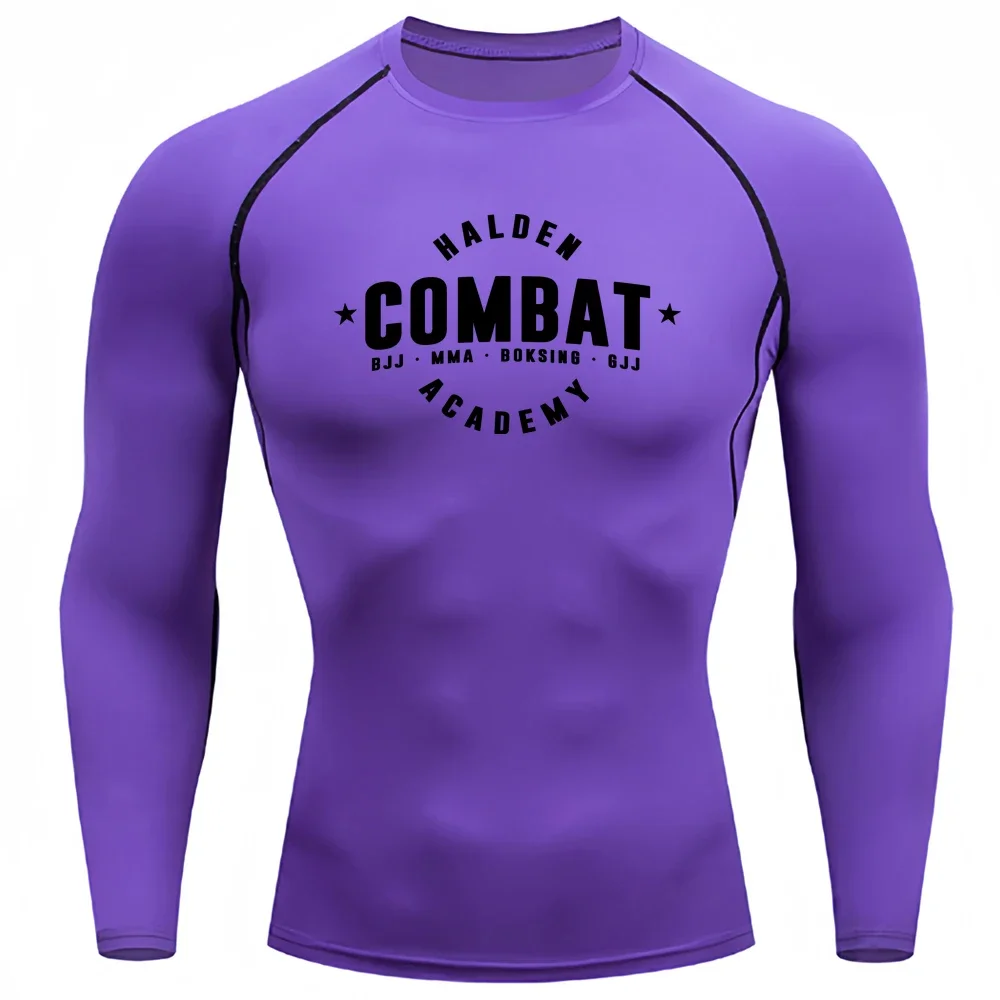 Compression Shirt Men's T-Shirt Long Sleeve Training Top Fitness Sunscreen Second Skin Quick Dry Breathable Workout T-Shirt 3XL