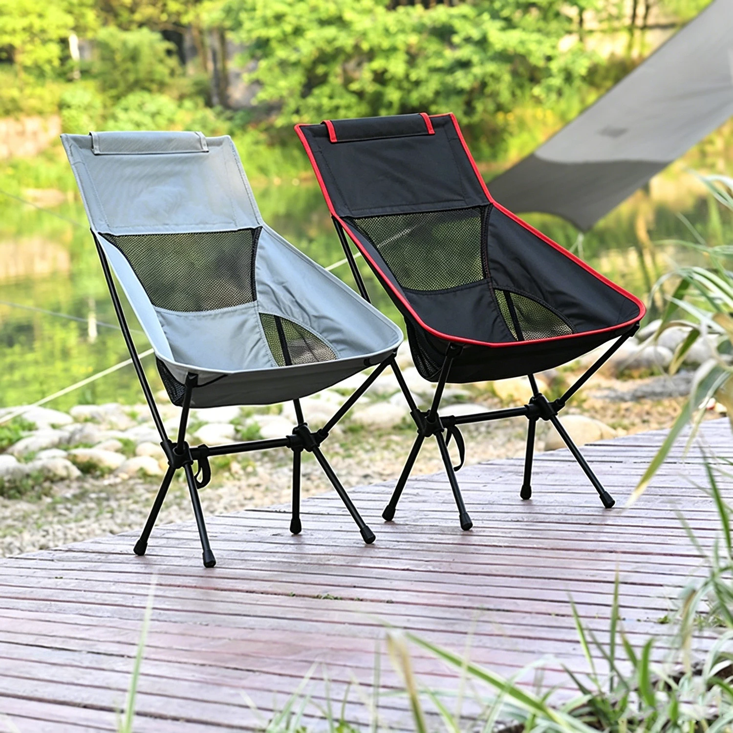 เก้าอี้พับสำหรับตั้งแคมป์พร้อม - Outdoor Camping High Chair บทวิจารณ์และราคา