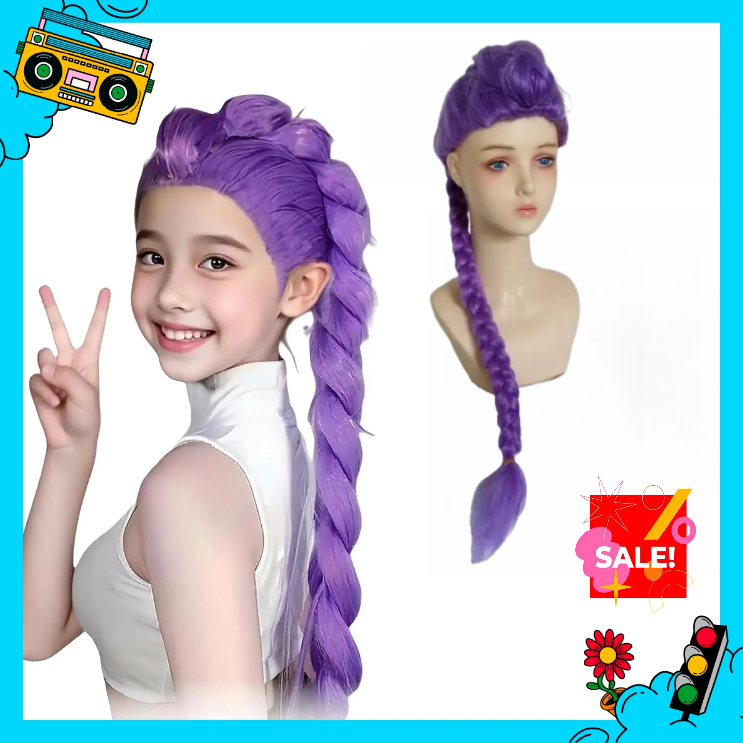 شعر مستعار كوسبلاي لفيلم Kpop ساعة رومي زوي شيطان هنتر شعر مستعار صناعي مقاوم للحرارة كرنفال