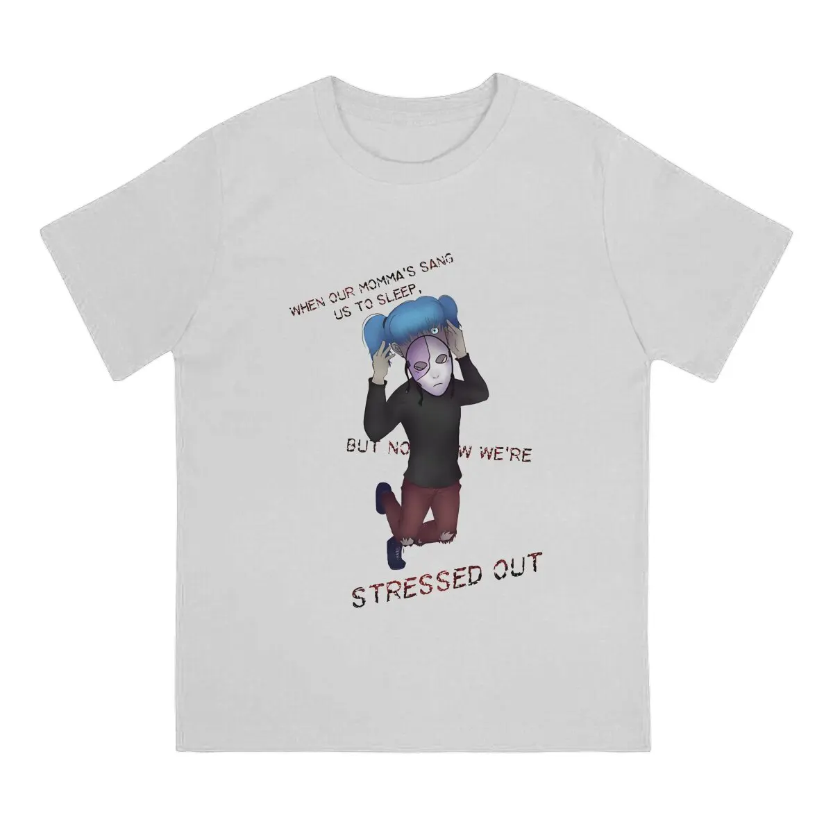 Stressed Out SallyFace Game T Shirt Grunge O-Neck TShirt Polyester Clothes