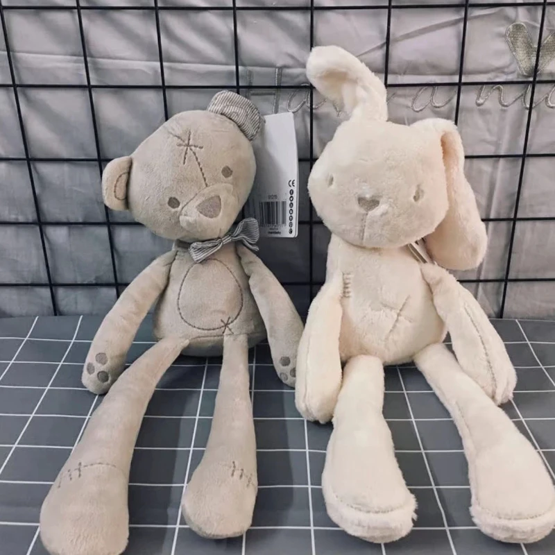 

New Cute Pink Long Legs Soft Plush Rabbit Grey Bear Plush Animal Toy Soothing Toy Sleep Suitable As Christmas Or Birthday Gift
