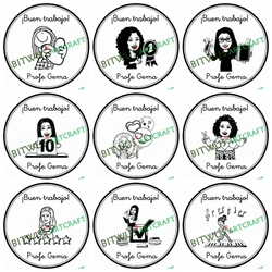 40mm Round Professional Personalized Stamps Custom Personal  Name Stamp Great Job Encouraging Teacher Stamps Self Inking For