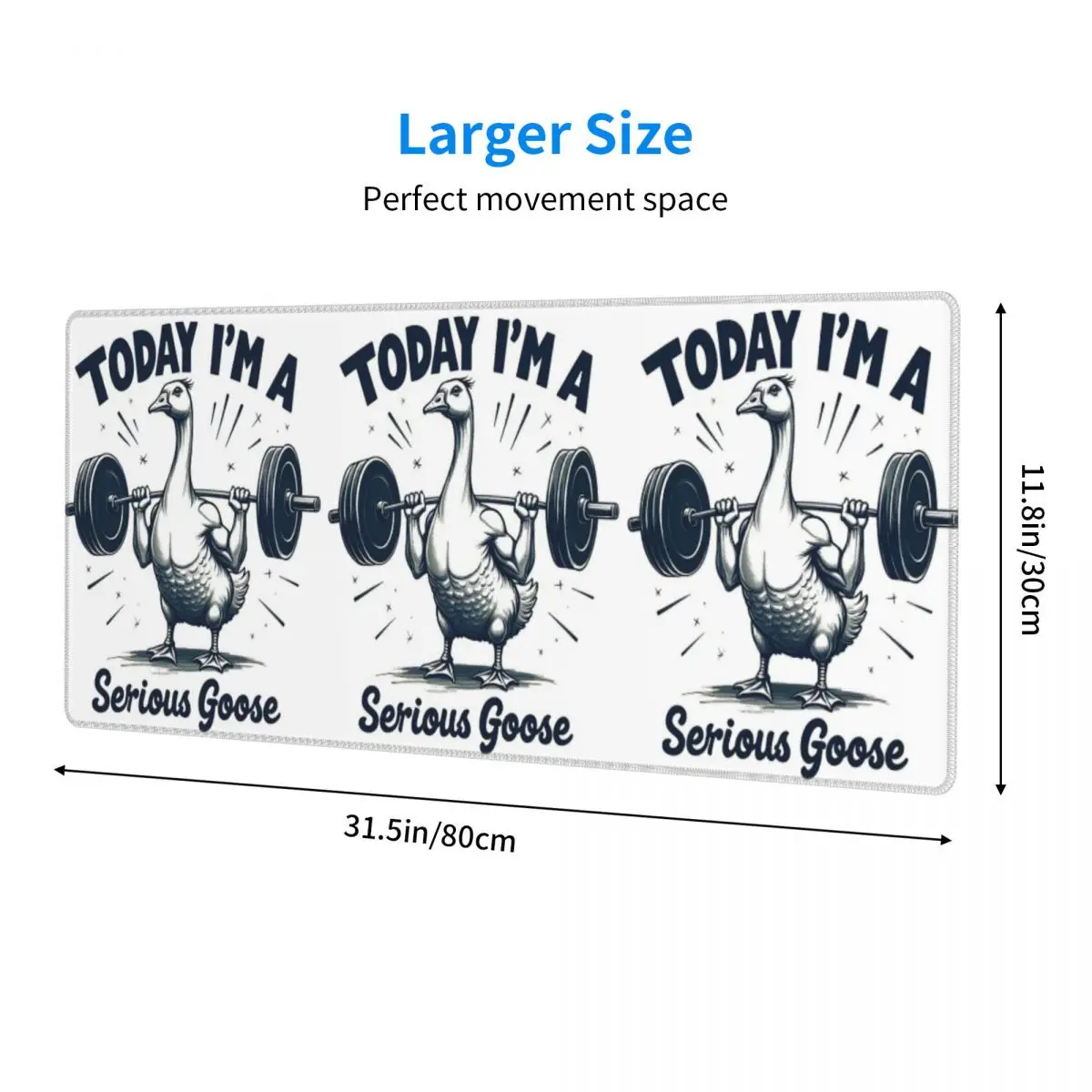 Today I'm A Serious Goose Lifting Weights Gym Large Mouse Pad Computer Keyboard Mouse Mat Gaming PC Laptop Desk Mat Table Mats