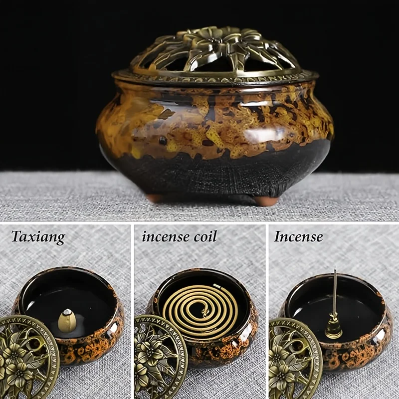 Kreativer Spiral-Aromatherapie-Zigarettenhalter für Zuhause, als dekorativer, cooler Holzofen für Räucherstäbchen im Innenbereich verwendbar. – Detail 6