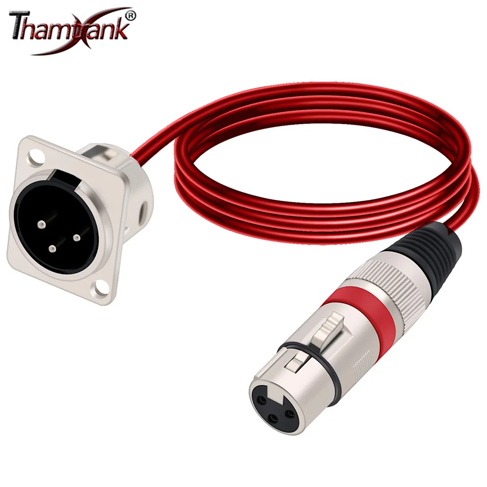 

3Pin Male XLR Fixed Panel Mount Socket to Female Pass Through Cable XLR Feedthrough Bulkhead Converter for Mixer Stage Lighting