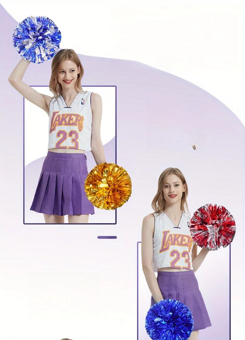1/2/10 Stück Pompons im Griffdesign für Teamsport, Cheerleading, große Spiele, Vereine, Tanzrequisiten, Blumensträuße, Anfeuerungsartikel, Dekoration – Detail 1