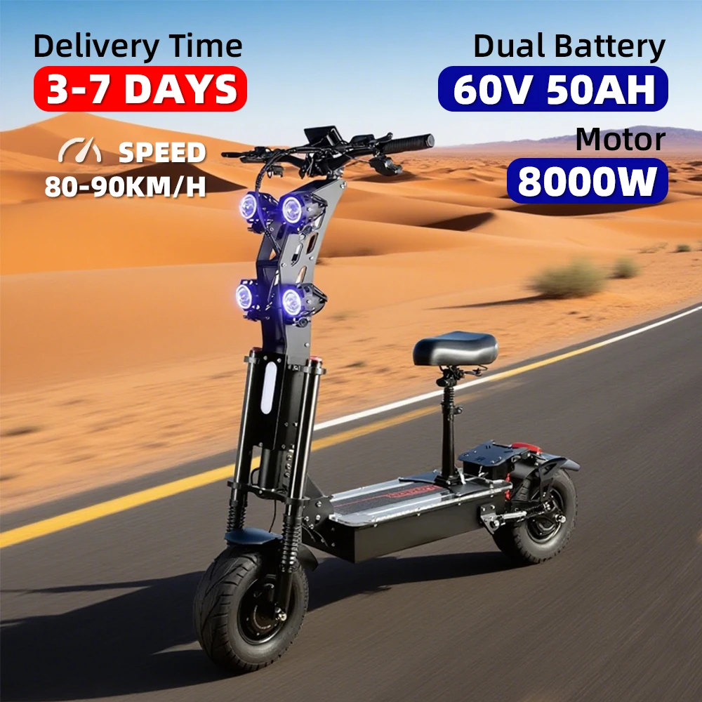 

Цельный дропшиппинг 13-дюймовый электрический самокат 8000W60V50AH электрический самокат с литиевой батареей в наличии в США