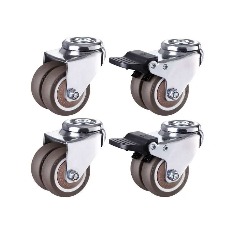 

2” Heavy Duty Swivel Caster Wheels With 8.2mm Holes Locking Replacement Casters for Industrial,Machinery,Furniture Set of 4