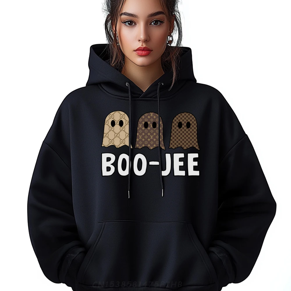 

Cute Ghost Halloween Costume Boujee Spooky Season Brand Hoodies SKIN-FRIENDLY Long Sleeve Tee Funny