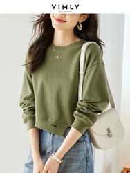 Flauw 2023 Autumm Casual Losse Sweatshirts Vrouwen Lange Mouw Crop Tops Ronde Hals Asymmetrische Zoom Pullovers Streetwear M3206