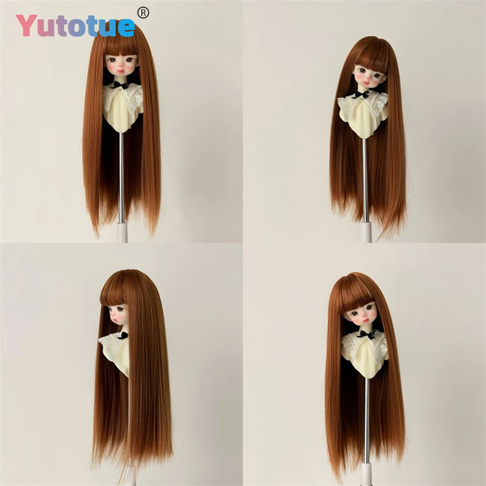 Muñecas Yutotue, pelo largo y liso con flequillo, pelucas para muñecas BJD 1/3 1/4 1/6, muñeca BJD, muñeca de moda, juguete, pelucas DIY