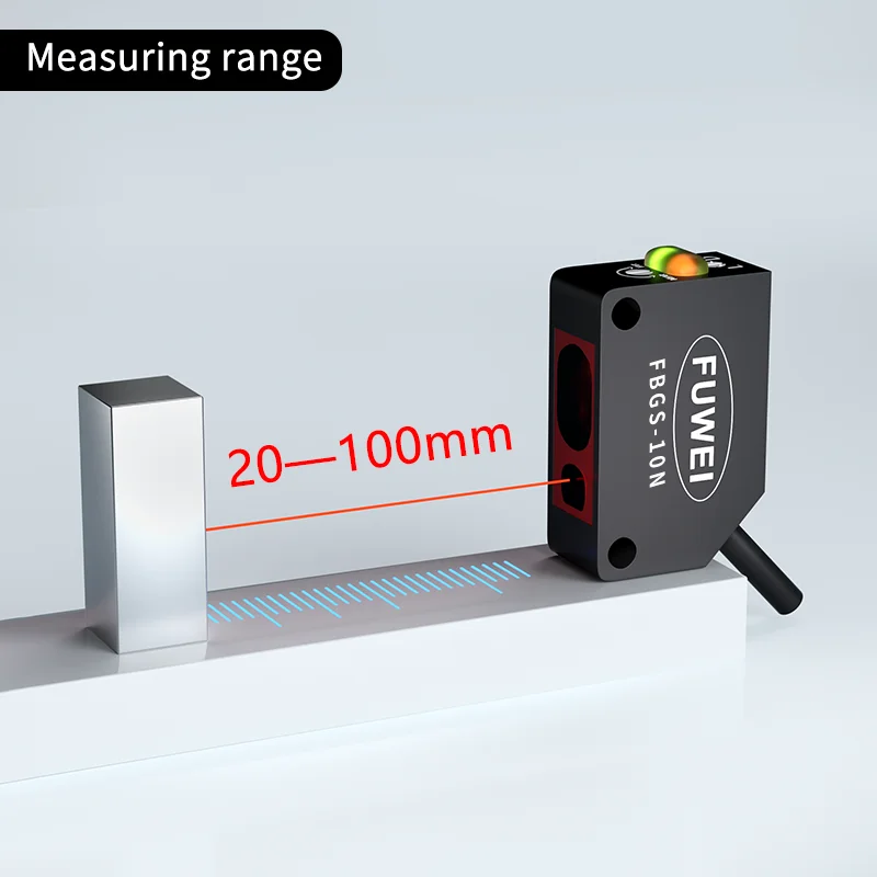 FUWEI FBGS-10 24V Detect Different Shapes and Uneven Surfaces Background Suppression Type Photoelectric Sensor