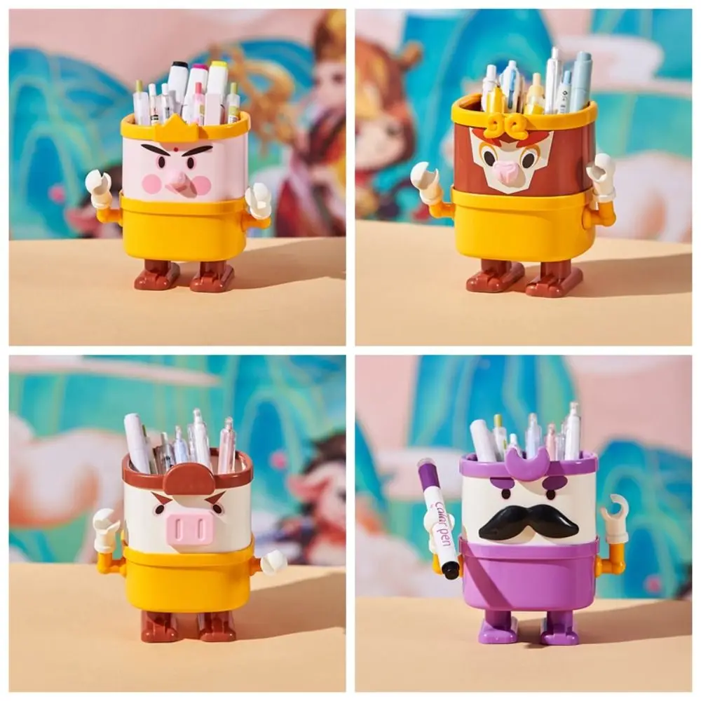 

Delicacy Journey To The West Pen Holder Large Capacity Cartoon Pen Container Set Firmly Plastic Makeup Brush Holder Office