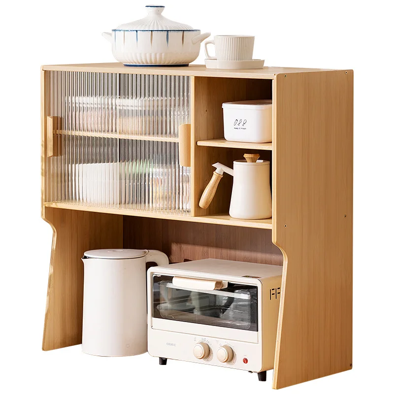 Kitchen countertops, seasoning shelves, storage shelves, supplies, finishing racks, layered multi-functional storage cabinets
