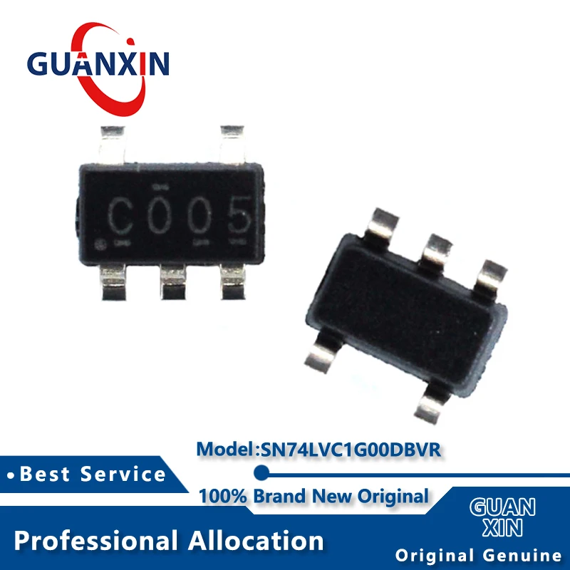 SN74LVC1G00DBVR, SN74LVC1G00DBVT, SOT23-5, Marcação C005, 100% Novo