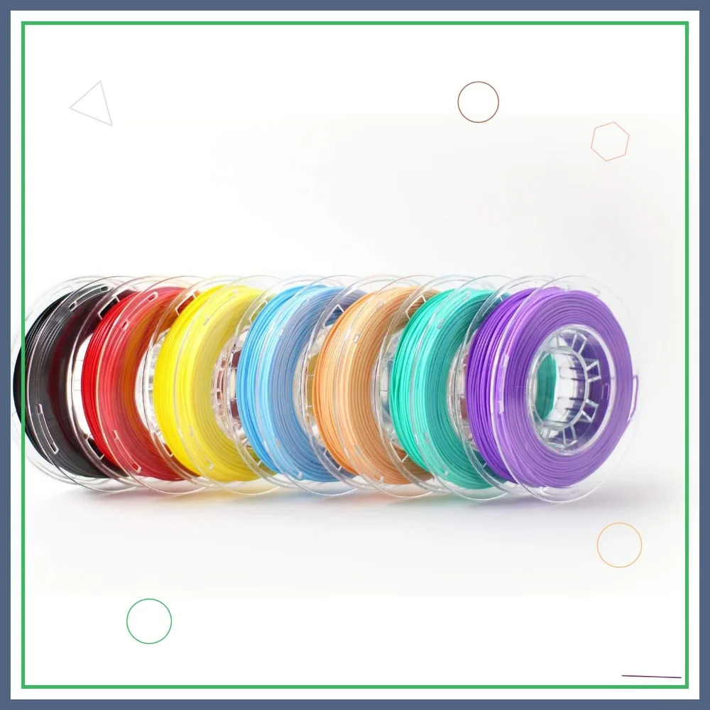 

7 Pack PLA 3D Printer Filament, 1.75mm, 0.23kg Each, Dimensional Accuracy +/- 0.02mm, Assorted Colors