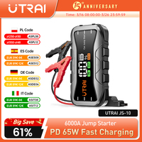 UTRAI  27000mAh Car Jump Starter Power Bank 6000A Car Booster Auto Emergency Starting Device Jump Start for Petrol Diesel