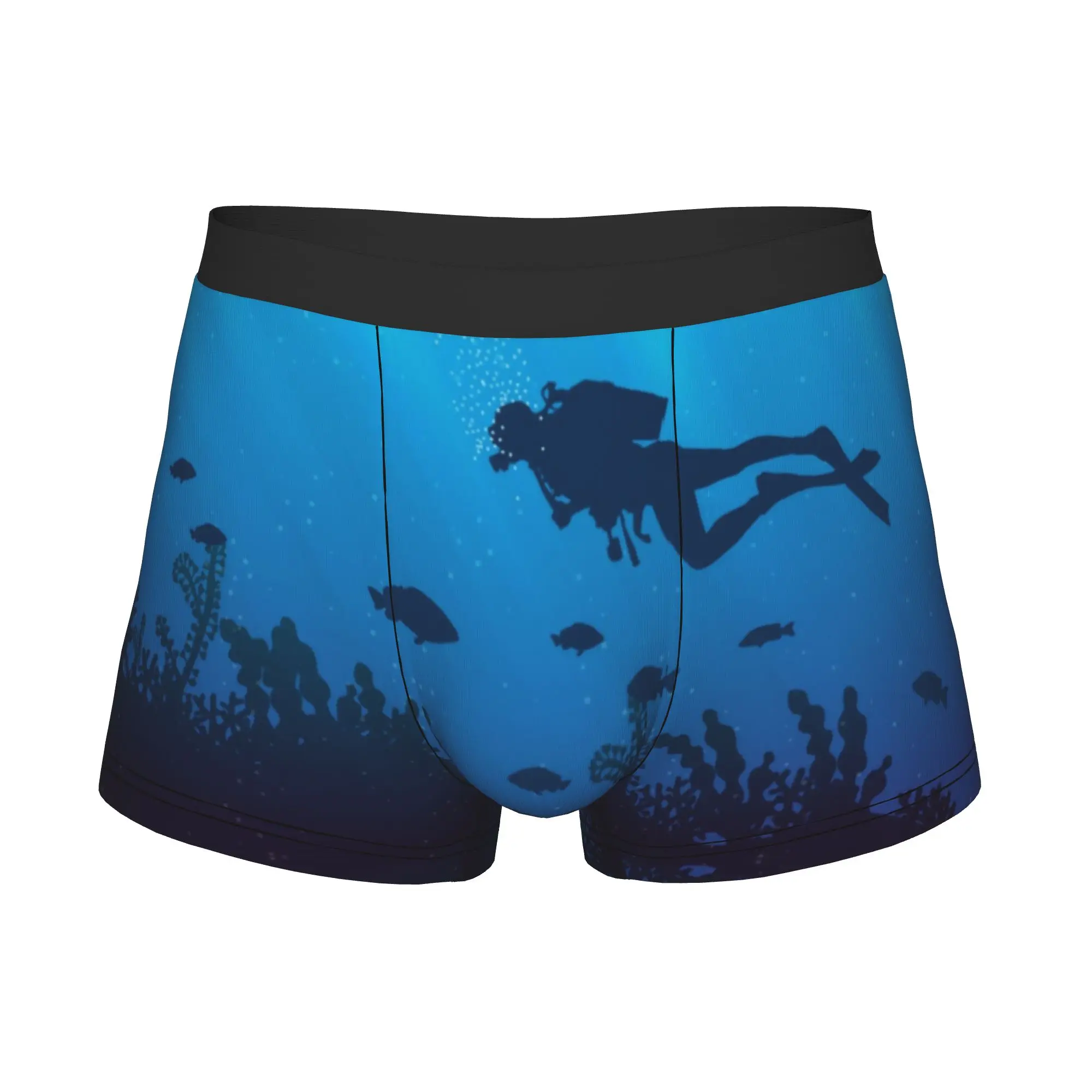 Scuba Diving Pattern Underwear Men Printed Dive Lover Divers Boxer Shorts Panties Briefs Soft Underpants