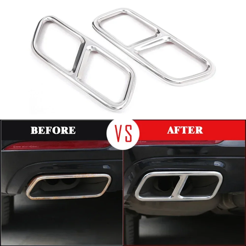 

Yubao Silver Exhaust Muffler Pipe Tip Tailpipe Cover Trim Covers For Mercedes Benz R W251 GL X156 S W221 W222 C217 A217