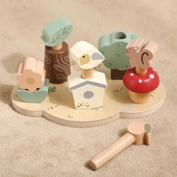 Baby Montessori Toys Baby Finger Fine Sports Education Toys Sensory Exercise Toys Wooden Bounce Knock Game Gifts For Children