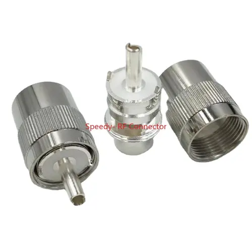 Imagen 2 del producto 1-10 Uds PL259 UHF conector macho SL16 UHF PL-259 soldadura macho para RG58 RG142 LMR195 RG400 Cable adaptador Coaxial latón cobre