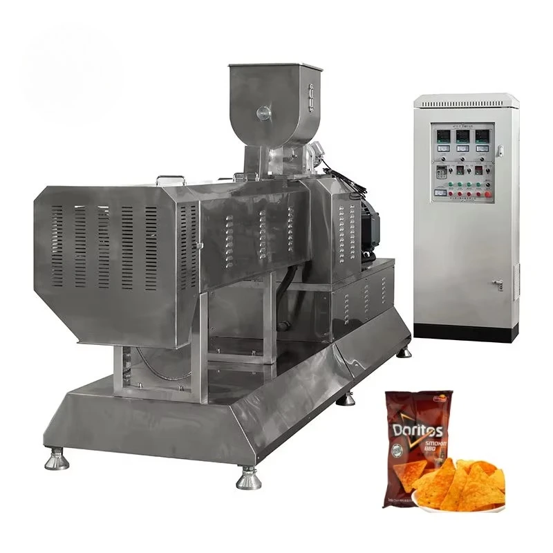 Doritos Chips Making Machine Twin Screw Extruder Fried Snack Production Line with Continuous Frying Seasoning System