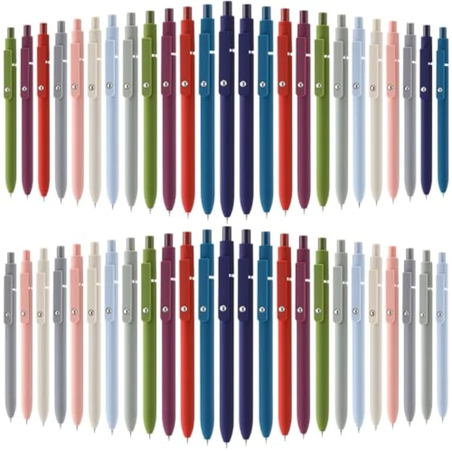 

50 Pcs Gel Ink Pens Bulk Retractable Ballpoint Pen Quick Dry 0.5mm Fine Point Smooth Writing Instrume Back to Shcool Gift for S