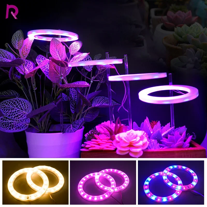 

Led Grow Light Full Spectrum Angel Ring DC5V USB Phyto Led Lamp for Grow Tent Plants Flowers Greenhouse Seedlings Growth Lights