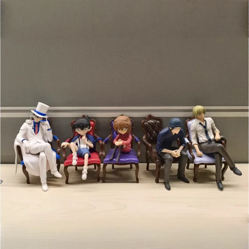 Original Detective Conan SEGA Haibara Ai Conan Edogawa Chair Sitting Figurine Anime Action Figure Ornament Toys for Aldult Gifts