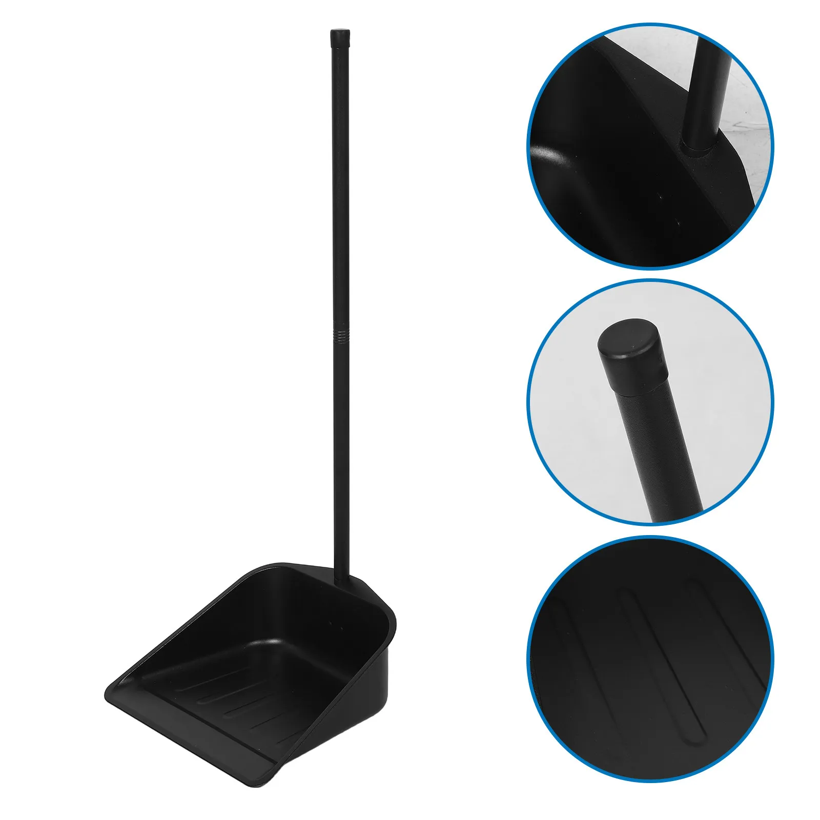 Metal Dust Pan Thick Iron Wide Mouth Upright Stand 31 Long Handle Heavy Duty for Garage Home Workshop Debris Heavy Duty Dustpan