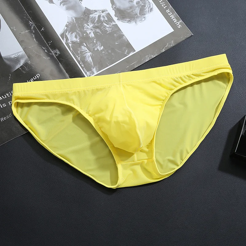 3 Pcs Pouchsexy U convex Pouch Underwear Men Hombre Ropa Interior Mens Print Bulge Pouch Brief Sexy Panties plus size ice silk