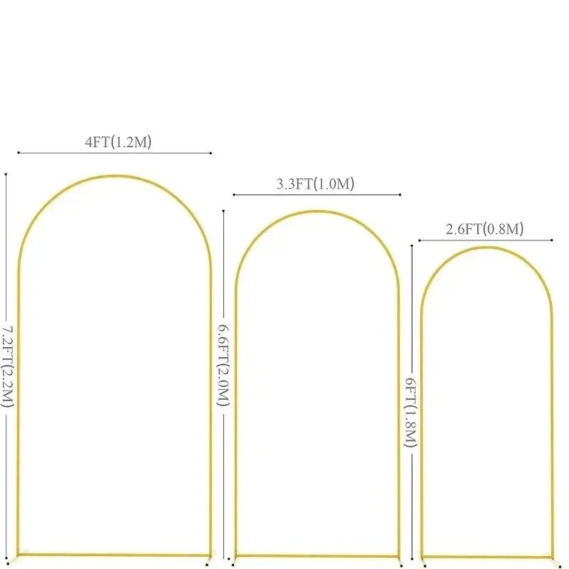 1PCS Gold Wedding Arch Stand, Party Decor Balloon arch, Frame Backdrop Holder Bracket,Size 4FT 5FT 6FT 6.6FT 7.2FT image 5