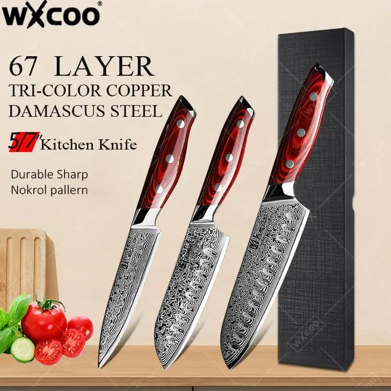 TAMZUO Kirschmesser aus Damaststahl, professionelles japanisches Küchenmesser, Metzgermesser, Holzgriff, handgeschmiedetes Fleischbeil