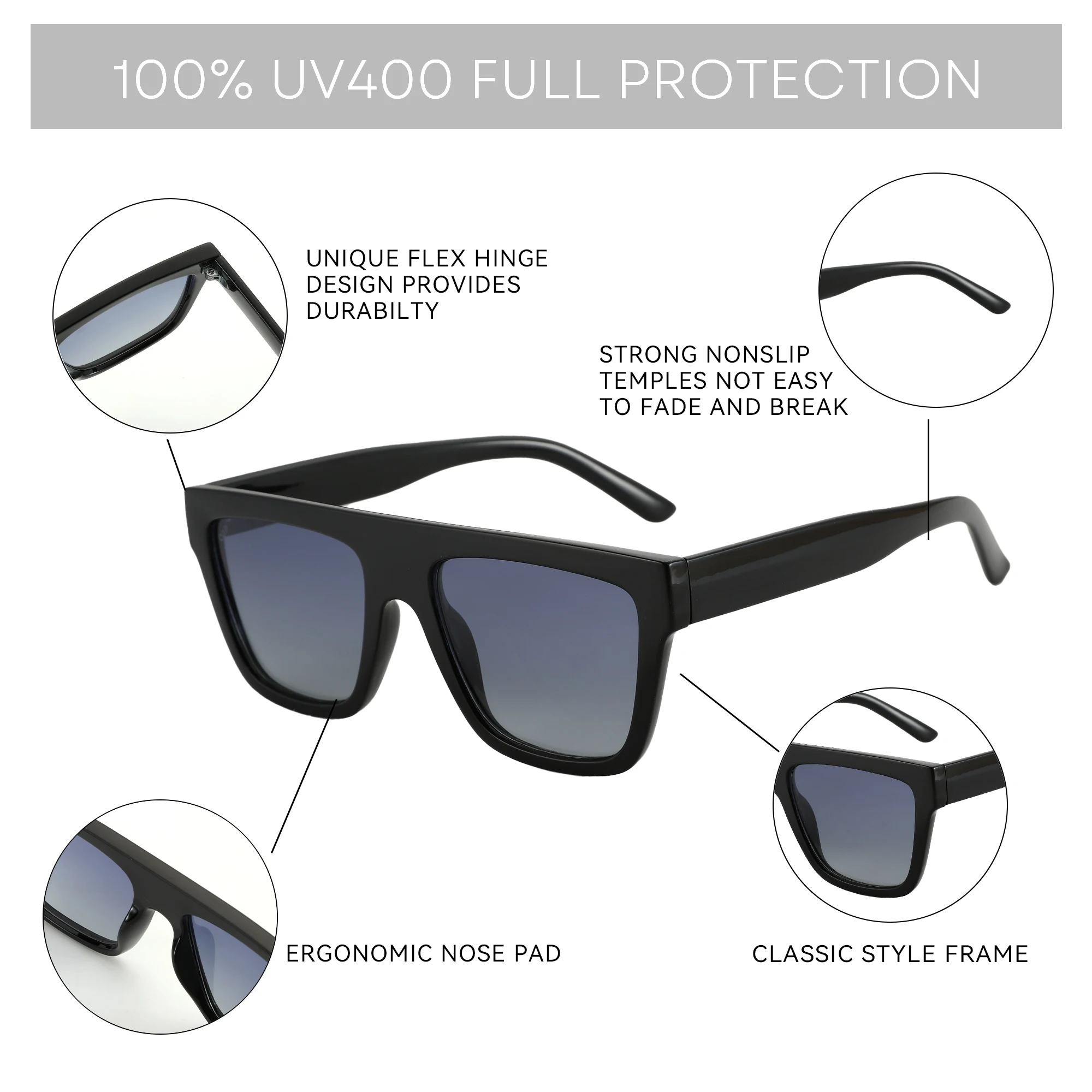 ZENOTTIC Retro Square Polarized Sunglasses Women Men Acetate Sunnies Small 90s Style Vintage Shades Sun Glasses