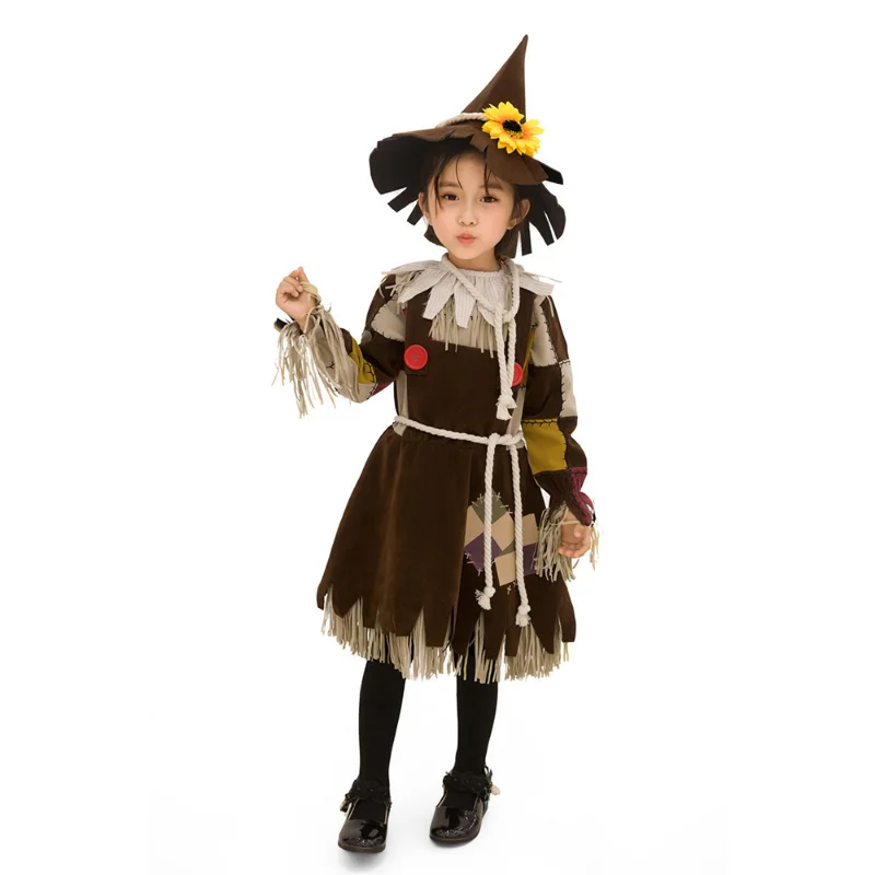 

Girl Pumpkin Patch Scarecrow Costume Cosplay Kids Halloween Carnival Cosplay Girls Clown Circus Party Amazing Fancy Dress Up