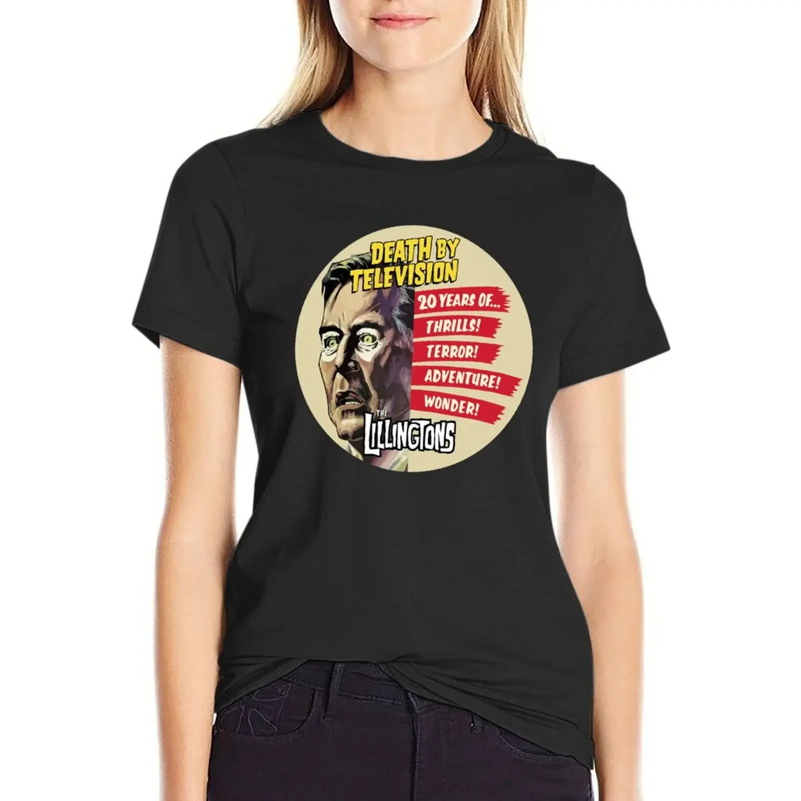 

The Lillingtons Death By Television T-Shirt customs design your own summer tops graphics lady clothes t shirt for Women
