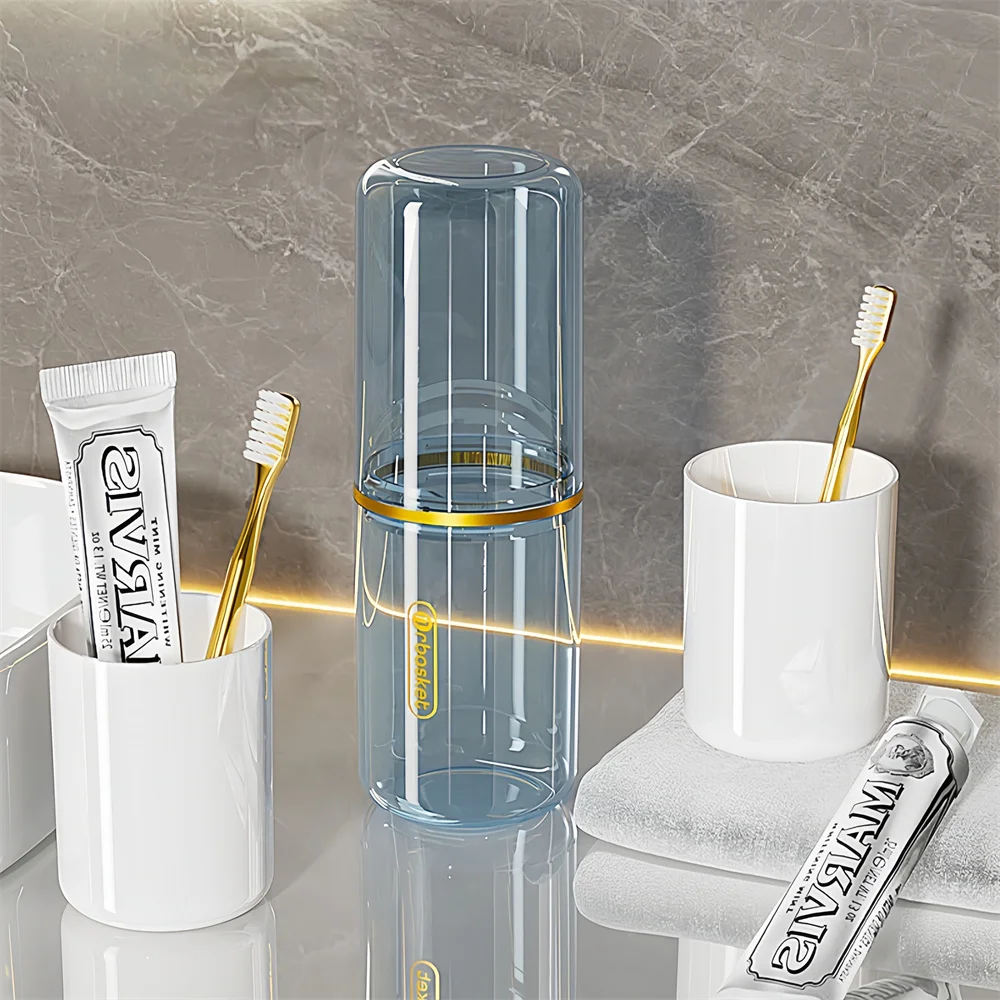 

Эко-набор из 4 предметов: пылезащитная кружка для ополаскивателя, портативный держатель для зубной пасты, съемная кружка для ополаскивателя для путешествий, аксессуары для ванной комнаты