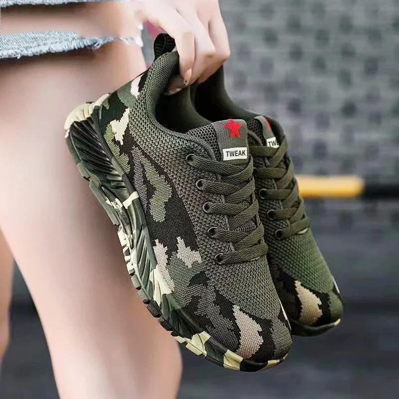 Mens Camouflage Sneakers 2024 Women\'s Outdoor Lightweight Walking Shoes Fashion Non-slip Mesh Surface Breathable Sports Shoes