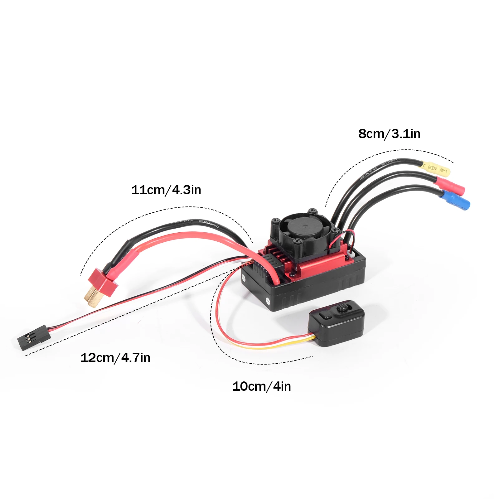 1/10 RC 자동차용 스위치 모드 BEC가 내장된 60A 브러시리스 ESC 2-3S 온로드/오프로드/버기/몬스터