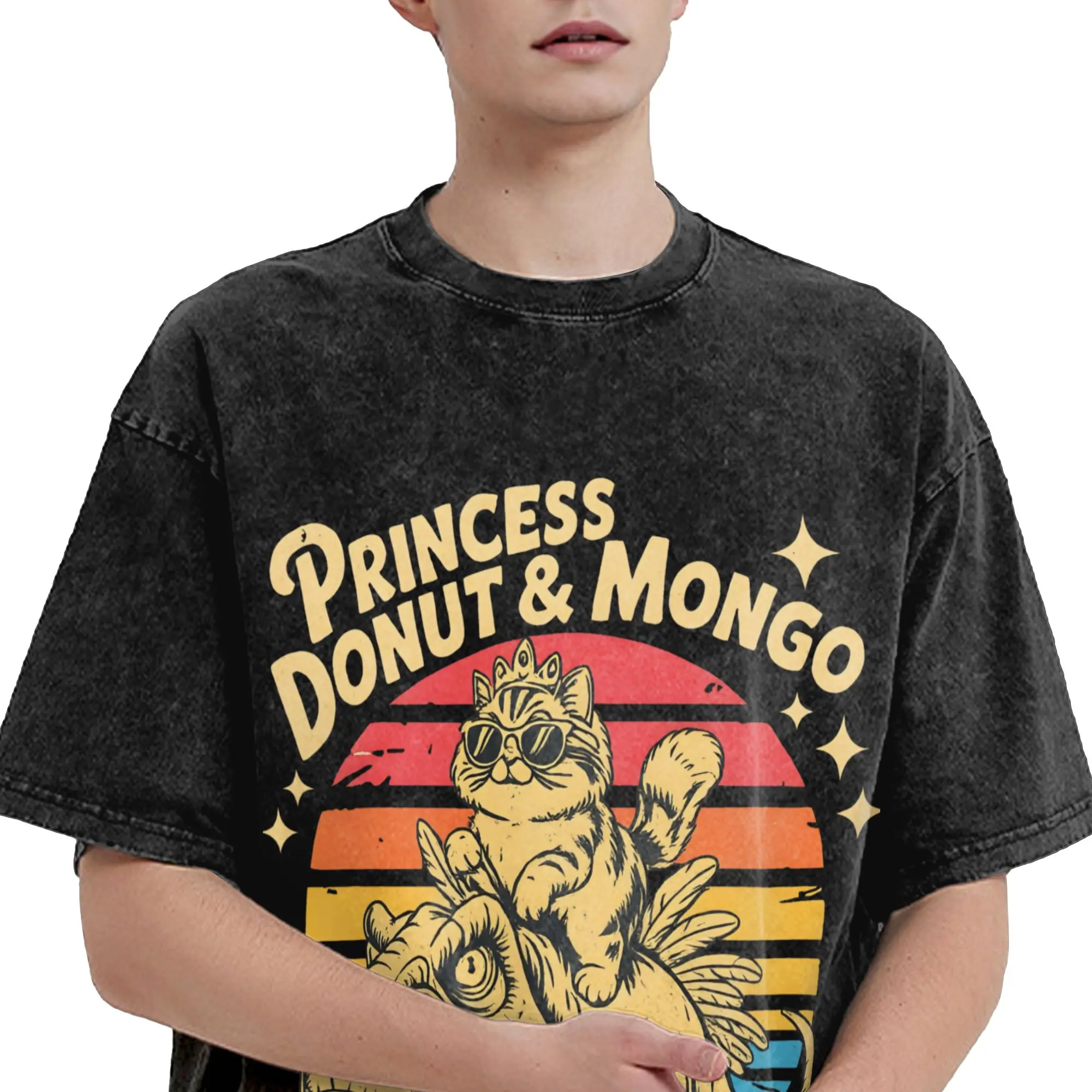 Harajuku Washed Shirts Carl And The Princess Donut and Mongo Dungeon Crawler Carl  Merch  T-Shirts High Street  Streetwear