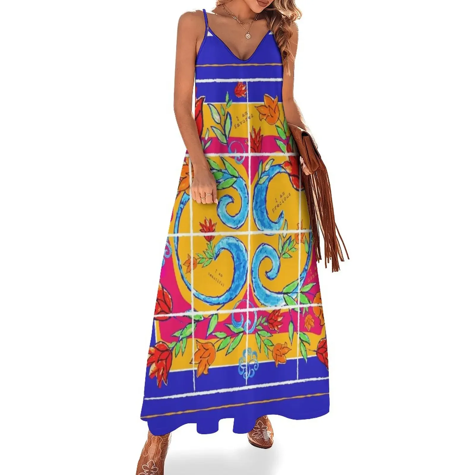 

majolica tiles, majolica design, majolica italy Sleeveless Dress evening dress women Woman clothes women's evening dresses 2025