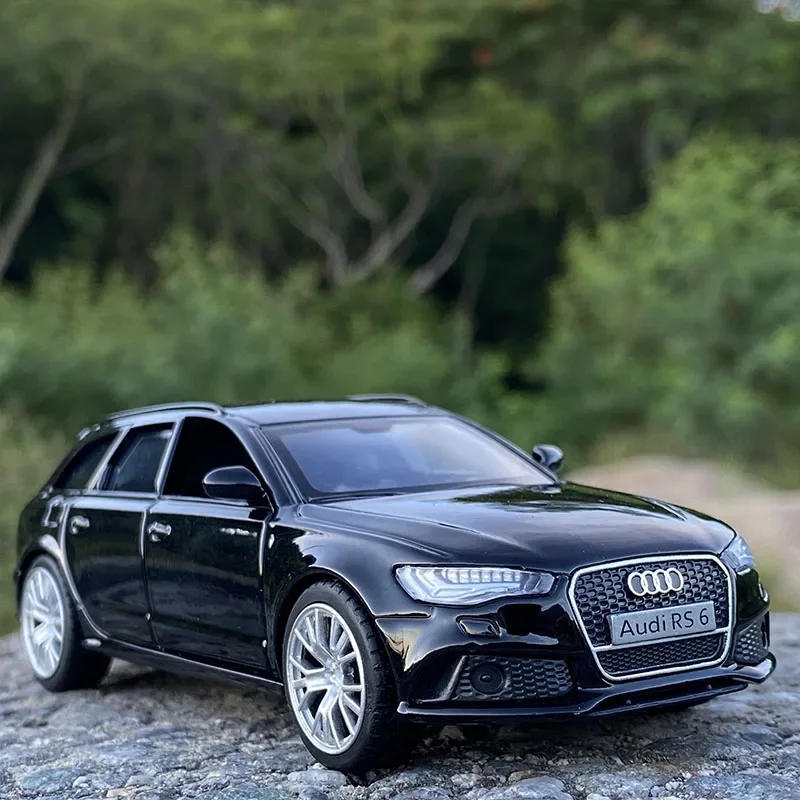 Modèle de voiture en alliage moulé sous pression pour enfants, 1:36, Audi RS6 Station Wagon, véhicules jouets, collection de simulation à dos côtelé, cadeau en métal