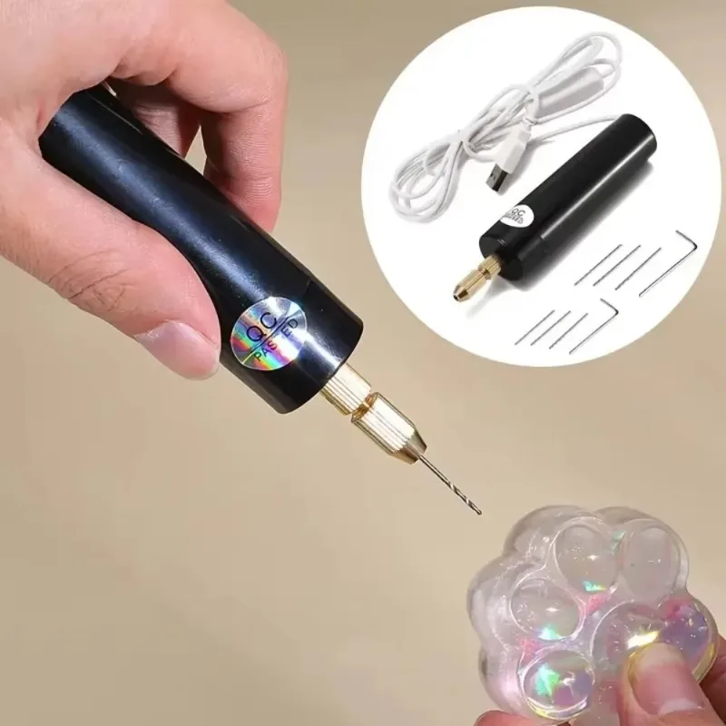Handheld Mini Electric Drill, DIY, USB Electric Drill Tools for Epoxy Resin Jewelry Making, Wood Craft, Engraving Pen Tool