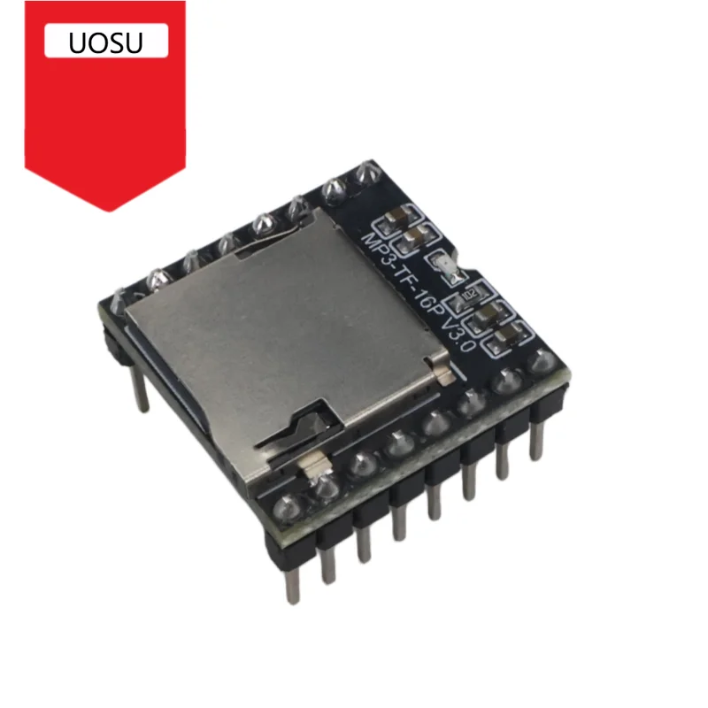 DFPlayer Mini MP3 Player Module V3.0 16P TF Card U Disk Audio Voice Module Serial Control DIY for Arduino MP3 Decoder Board